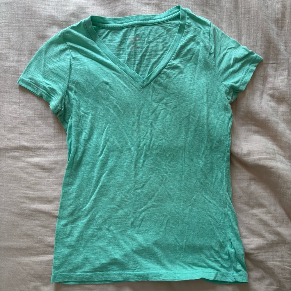 Green V-neck T-Shirt